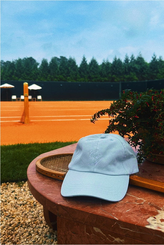 Club d'Antibes cabriolet hat vintage tennis racquet