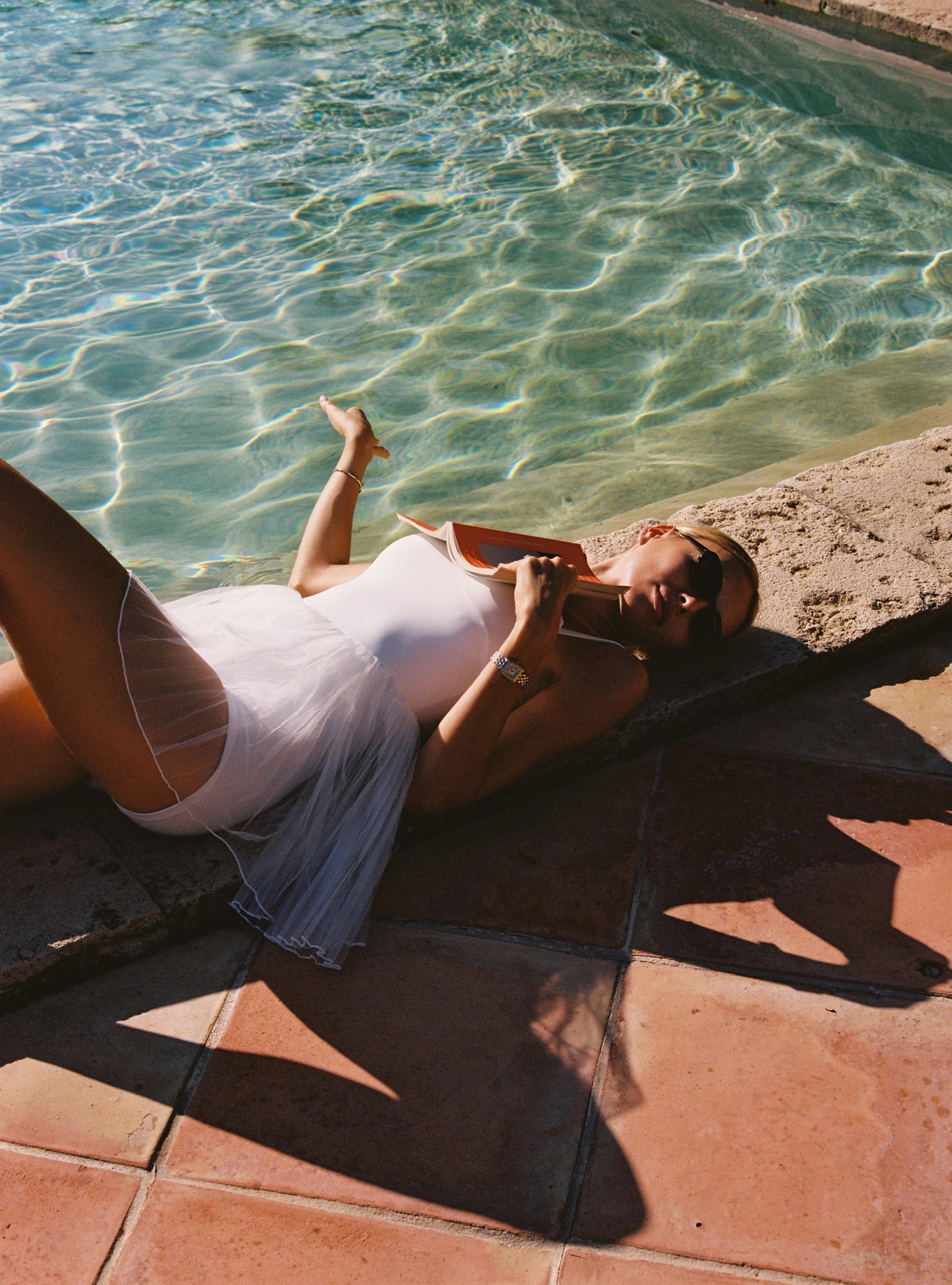Club d'Antibes white Odette sheer tulle dress